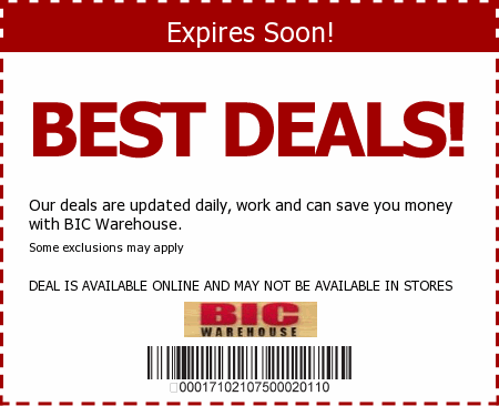 BIC Warehouse Promo Code