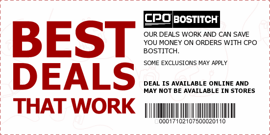 CPO Bostitch Coupons